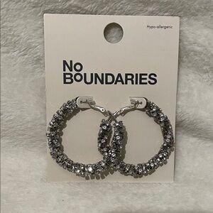No Boundaries Glittering Silver Hoop Earrings